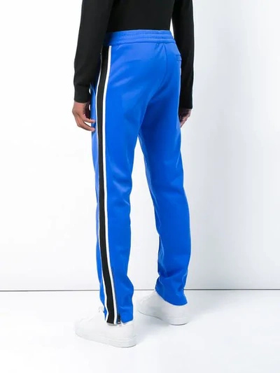 Shop Moncler Vertical Outseam Striped Trackpants In Blue