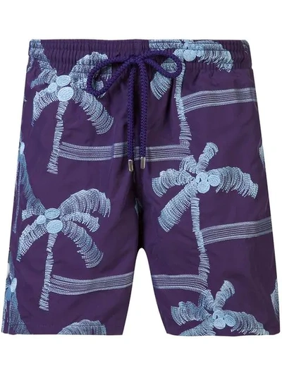 Shop Vilebrequin Palm Tree Swim Shorts In Blue