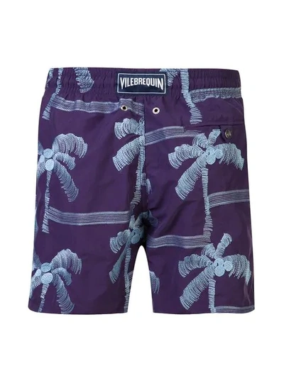 Shop Vilebrequin Palm Tree Swim Shorts In Blue