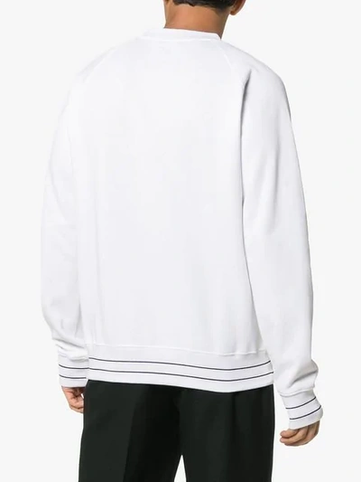 Shop Balmain Logo Cotton Sweatshirt - White