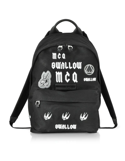 Shop Mcq By Alexander Mcqueen Mcq Alexander Mcqueen Sponsorship Black Nylon Men's Backpack W/ Badges