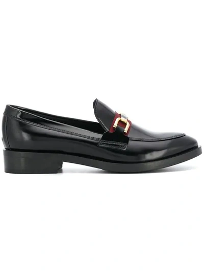 Shop Geox Classic Buckle Loafers In Black