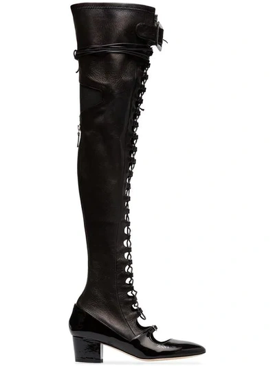 Shop Liudmila Leather Mille Hortense 50 Boots In Black