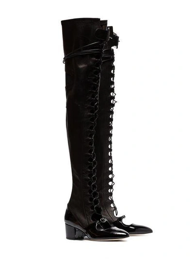 Shop Liudmila Leather Mille Hortense 50 Boots In Black