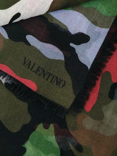 Shop Valentino Garavani Camouflage Scarf - Black