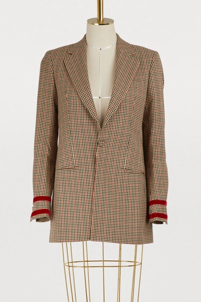 Shop Each X Other Houndstooth Jacket In Beige Multicolor