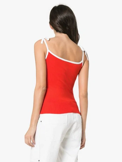 Shop Joostricot Strappy Silk Blend Top - Red