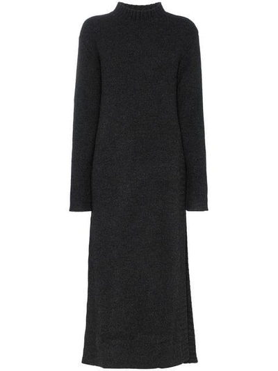 Shop Le Kasha Belize Knitted Asymmetric Cashmere Dress - Grey