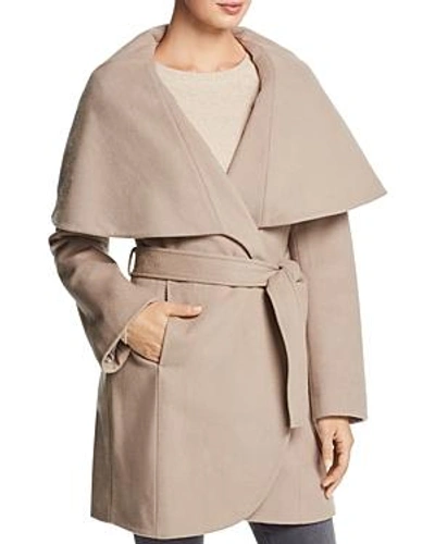 Shop T Tahari Marla Oversized Shawl Collar Coat In Brown Sugar