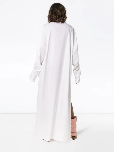 Shop Esteban Cortazar Oversized Asymmetric Hem Shirt Dress In White