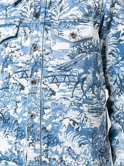 Shop Off-white Printed Boxy Shirt - Blue