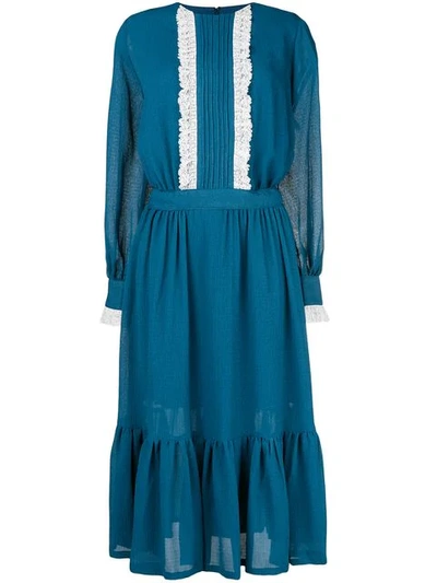 Shop Neul Ruffled Dress In Blue