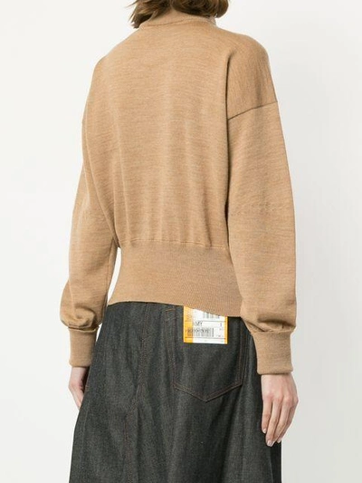 Shop Miharayasuhiro Maison Mihara Yasuhiro Scarf Knit Jumper - Brown