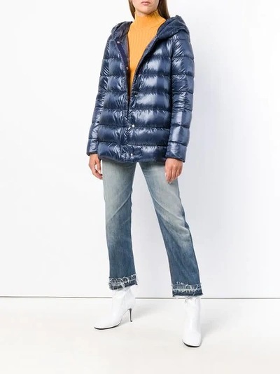 Shop Herno Layered Puffer Jacket - Blue