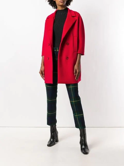 Shop Alberto Biani Double Breasted Coat - Red