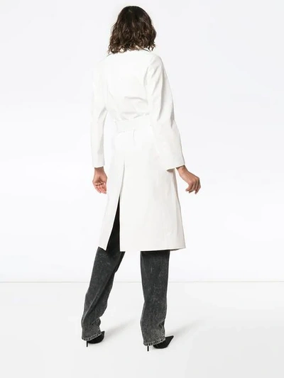 Shop A_plan_application Belted Cotton Blend Trench Coat In 0100 White