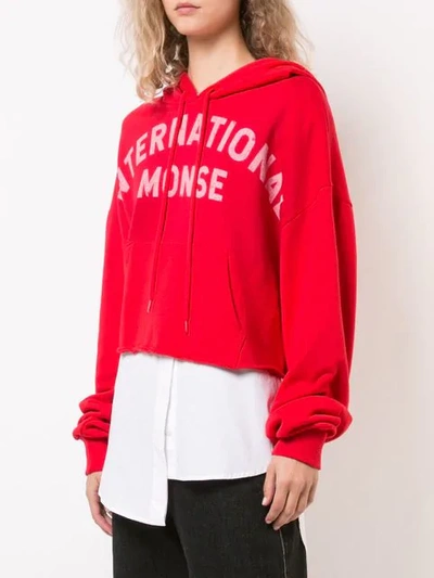 Shop Monse Kapuzenpullover Mit Logo-print In Red