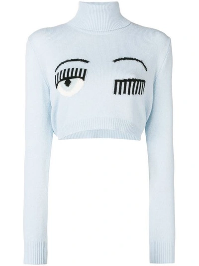 Shop Chiara Ferragni Turtleneck Sweater - Blue