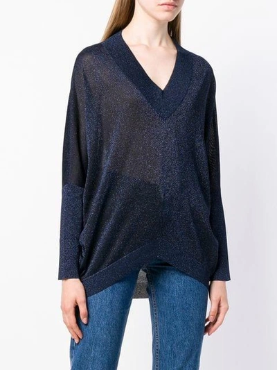 Shop Missoni Lurex V-neck Sweater - Blue