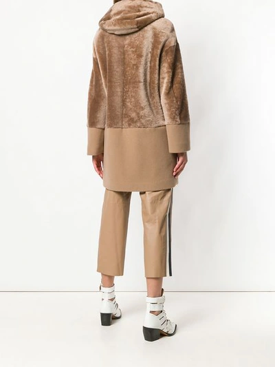 Shop Drome Hooded Mid Fur Coat - 1168