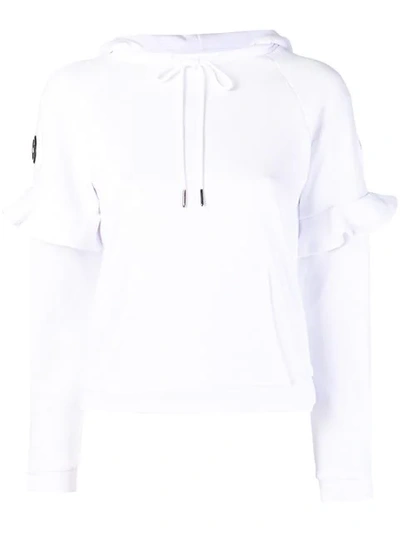 Shop Armani Exchange Ruffled Sweatshirt - White