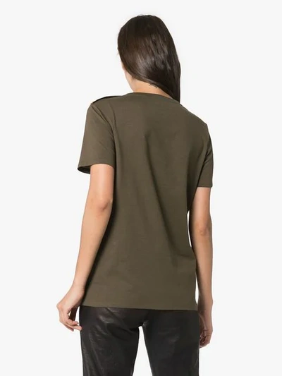 Shop Balmain Paris Logo T-shirt - Green