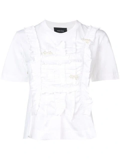 Shop Simone Rocha Applique Plaid T-shirt In White