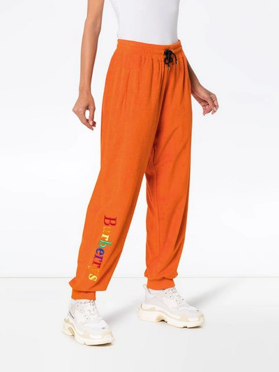 Shop Burberry Logo Tracksuit Bottoms In Yellow & Orange