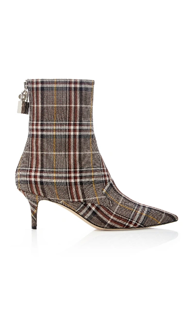 Shop Monse Lock Bootie In Plaid