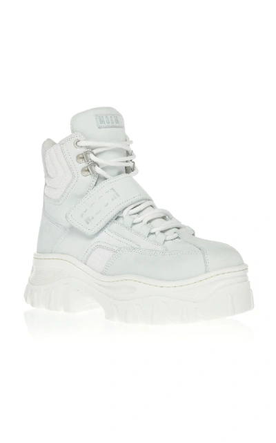 Shop Msgm Chucky Bootie Strap Sneaker In White
