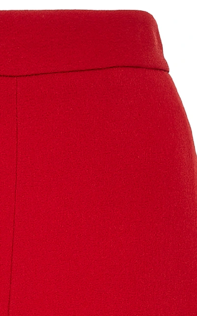 Shop Brandon Maxwell Pebble Crepe Wide-leg Pants In Red