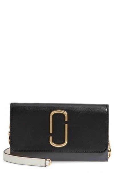 Shop Marc Jacobs Snapshot Leather Wallet On A Chain In Black Multi