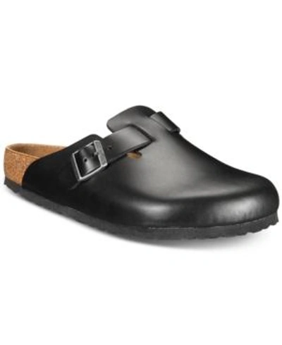 Shop Birkenstock Men's Boston Leather Clogs Men's Shoes In Black Oiled Leather