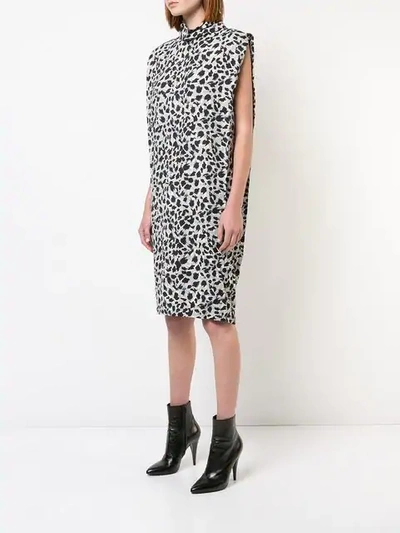 Shop Carmen March Leopard Print Shift Dress In Grey