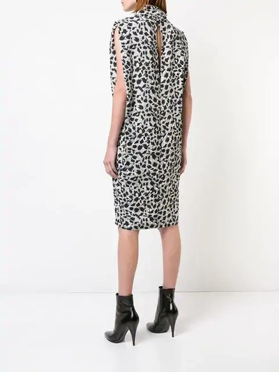Shop Carmen March Leopard Print Shift Dress In Grey