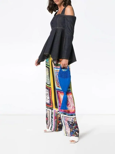 Shop Rosie Assoulin Patchwork Printed Wide Leg Trousers In Multicolour