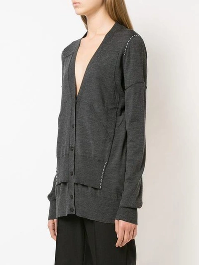 Shop Vera Wang Long Sleeved Cardigan In Grey