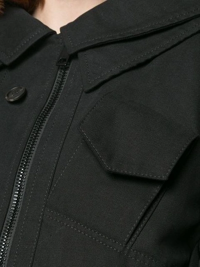 Shop Vera Wang Cropped Military Jacket In Black