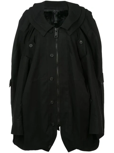 Shop Vera Wang Oversized Military Coat In Black