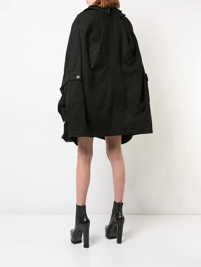 Shop Vera Wang Oversized Military Coat In Black