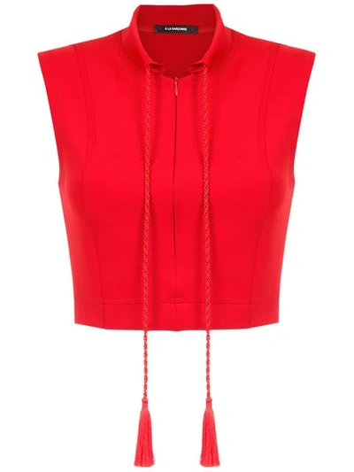 Shop À La Garçonne Cropped Blouse In Red