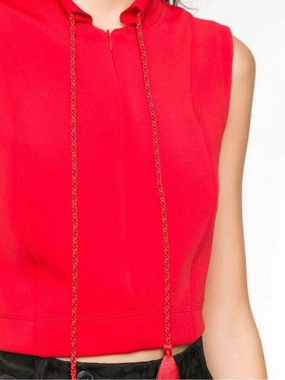 Shop À La Garçonne Cropped Blouse In Red