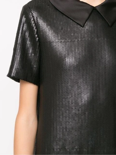 Shop À La Garçonne Sequin Polo Dress In Black