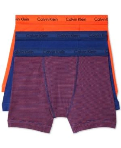 Shop Calvin Klein Men's Cotton Stretch Boxer Briefs 3-pack Nu2666 In Purple, Blue, Orange
