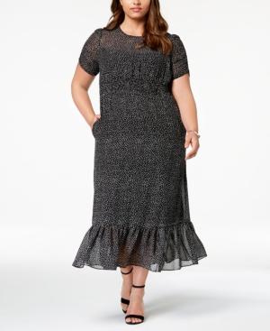 black and white polka dot maxi dress plus size