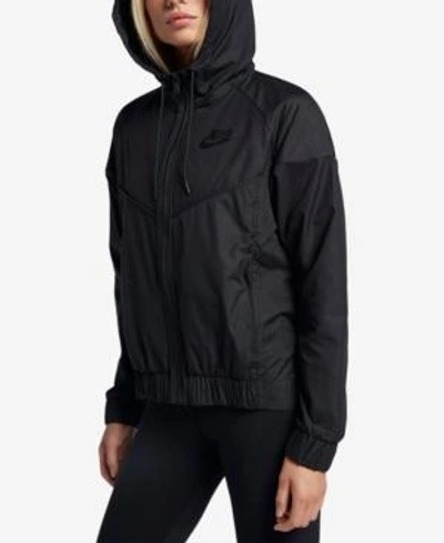 Shop Nike Sportswear Windrunner Hooded Jacket In Black/black
