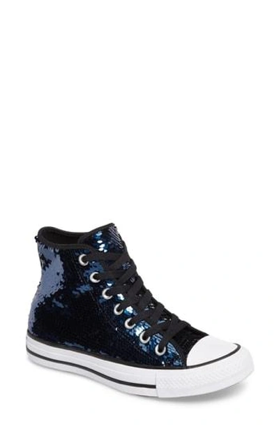 Shop Converse Chuck Taylor All Star Sequin High Top Sneaker In Midnight Sequins