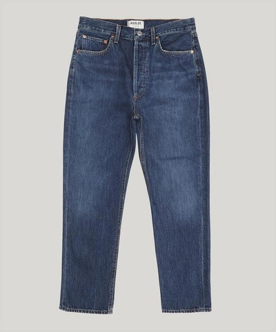Shop Agolde Riley High-rise Straight Crop Jeans In Desolate