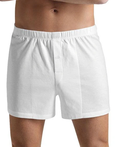 Shop Hanro Knit Boxer In White