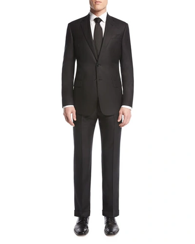 Shop Giorgio Armani Soft Basic Two-piece Suit, Black